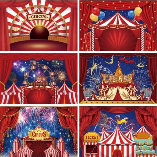 Circus Theme Birthday Party Backdrop Newborn Children Portrait Photography Background Circus Carnival Baby Shower Photocall Prop