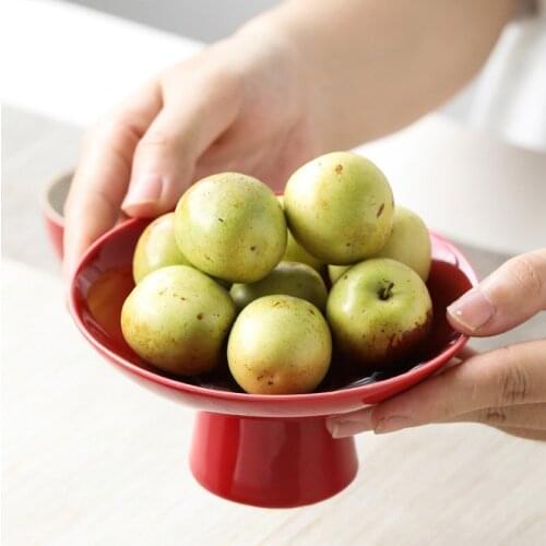 Chinese Style Ceramic Serving Tray Stand Cupcake Bread Display/Holder for Weddings,Tea Parties, 12.5cm Diameter, 6.2cm Height