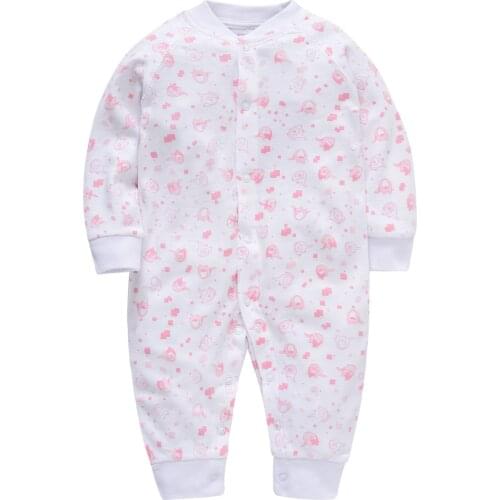 Honeyzone Baby Girl Clothes Full Sleeve Cartoon Print ropa de bebe Infant 100%Cotton New Born Baby Clothes Kids Boy Jumpsuits