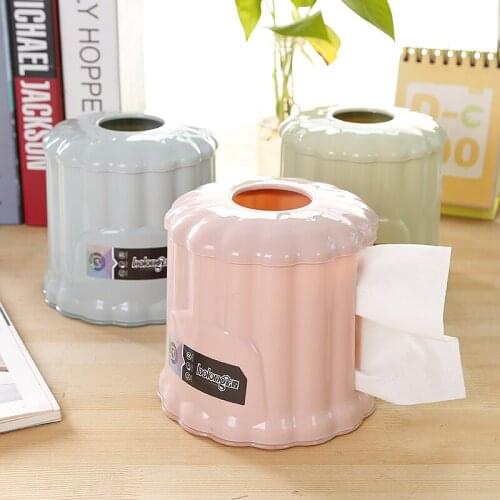 Desktop creative reel spool cylinder coffee table napkin storage box pumping carton living room toilet paper roll tissue box