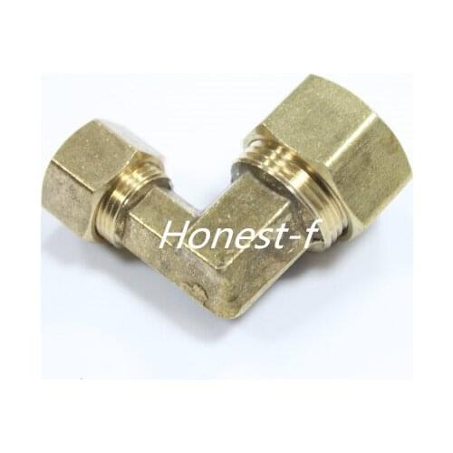 Brass 5/8" OD x 3/8" OD 90 Deg Compression Reducing Union Elbow Fitting