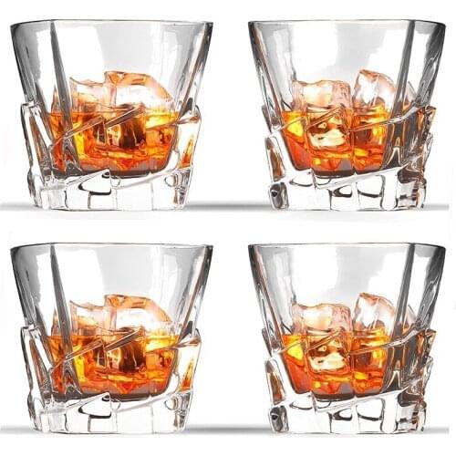 Set of 4-320 ml Iceberg Whiskey Glass Pair Dishwasher Safe, Unique Gift, Great for Scotch or Whiskey