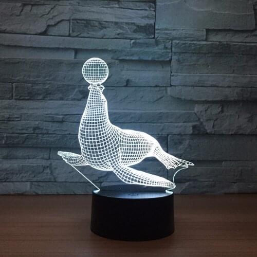 Sea lion show 7 Colors 3d Night Light Remote Control usb Table Lamp for Children Bedroom Decor Beside Lighting Kids Xmas Gift