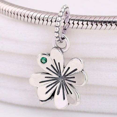 Original Charm Vintage Four-leaf clover butterfly Pendant Bead Fit 925 Sterling Silver Charm Bracelet Bangle Diy Jewelry