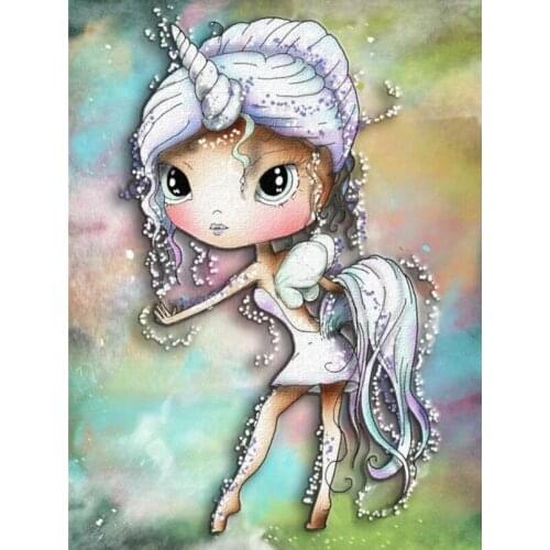 Full Square Diamond Embroidery Full Display Picture Of Rhinestones Round Diamond Painting Cartoon Girl Cross Stitch Handicraft