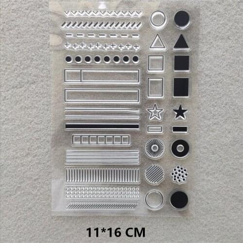 Point Line Frame Clear Stamps DIY Scrapbooking Craft Supplies Silicone Seal Custom Photo Album Transparent Stamp for Stamping