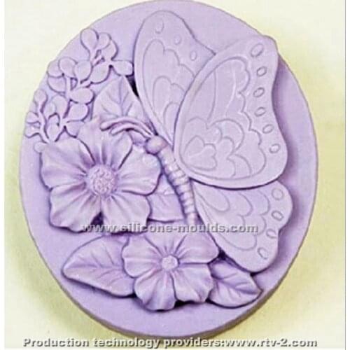 Silicone soap mould Butterfly flower pattern oval shape handmade soap mold incenso stampo in gesso Fondant cake mold DIY tools