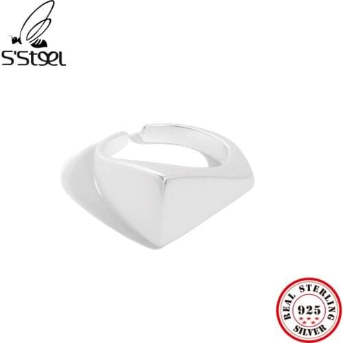 SSTEEL Sterling 925 Silver Ring For Women Designer Aesthetic Matching Gothic Engagement Adjustable Ring 2021 Trend Jewellery