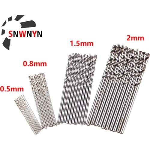 10Pcs/Set 0.5mm 0.8mm 1.5mm 2.0mm HSS High Speed Steel Mini Drill Twist Drill Bits Set For Woodworking Plastic And Aluminum
