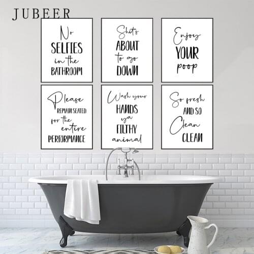 Bathroom Sign Wall Art Canvas Posters and Prints Bath Decoration Picture for Shower Room Paintings on The Wall Decor Prints