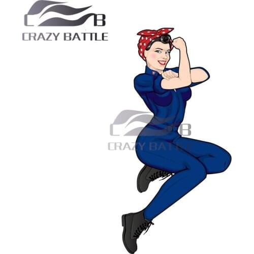 Crazy Battle 13 x 6.6cm We Can Do It Vinyl Helmet Windshield Car Stickers Comical Decal Vinyl Waterproof Decals Decoration