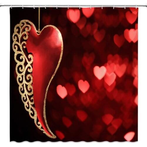 High Quality Rose Flower Shower Curtain Print Romantic Bath Curtain Waterproof polyester cloth Bathroom Curtain 12 Hooks Mat