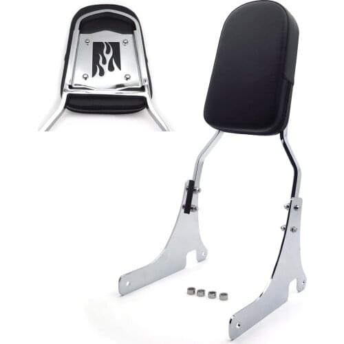 Aftermarket motorcycle parts Flame Backrest Sissy Bar Leather Pad for Kawasaki 1996-2005 Vulcan 800 Classic CHROMED