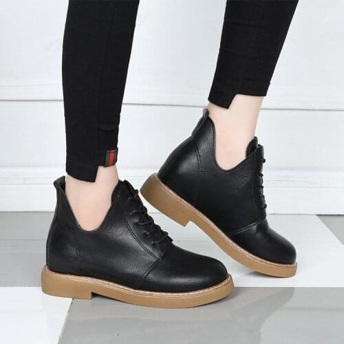 2021 Genuine Leather Ankle Boots For Women Square Toe Thick Heel Zipper Solid Color Ladies Fashion Footwear