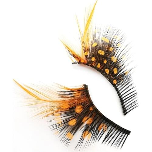 1 Pair Fancy Soft Feather Fancy Long False Feather Eyelashes Makeup Eye Lashes Party Extension Cosmetics
