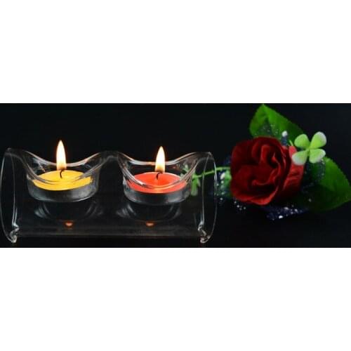 1PC 12.5X6CM European Crystal Glass Candle Holder transparent round tube romantic candlelight dinner candlestick JY 1177