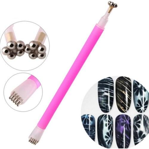 1pc Double Head DIY Magic 3D Magnetic Polish UV Gel Polish Magical Stick Nail Art Flower Cat Eye Magnet Pen Strip Magical Stick