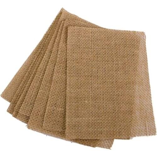20PCS 12*17cm Jute Burlap Hessian Square Pieces for Vintage Rustic Wedding Table Decoration Halloween Xmas DIY Party Supplies