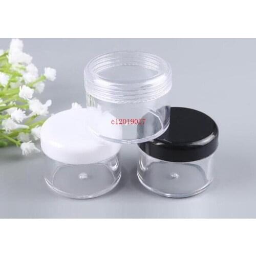 30g 30ml/1oz Refillable Plastic Screw Cap Lid with Clear Base Empty Cosmetic Jar for Nail Powder Bottle Eye Shadow Container