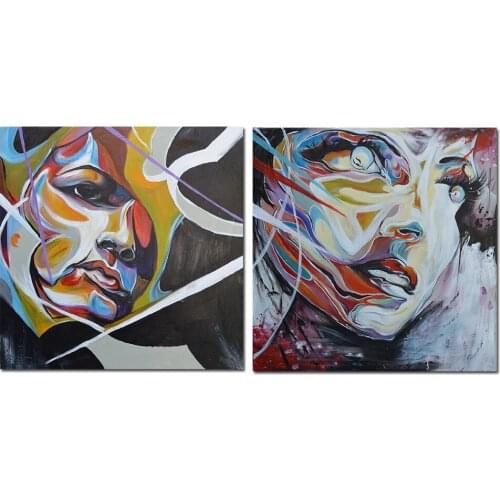 Abstract Portrait Painting 100% Hand Painted Oil Painting On Canvas Handmade Poster Modern Wall Art For Living Room Home Decor