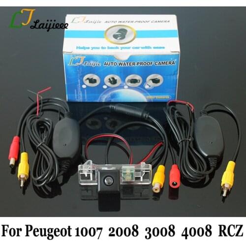 Car Backup Camera For Peugeot 1007 2008 3008 4008 RCZ / HD CCD Night Vision RCA AUX Interface Wireless Auto Rear View Camera