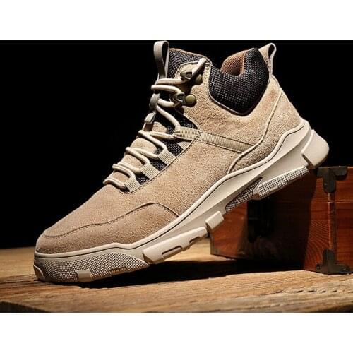 New Spring Autumn Men Casual Shoes Genuine Leather Street Fashion Lace-Up All-Match Trend Work Martin Boots