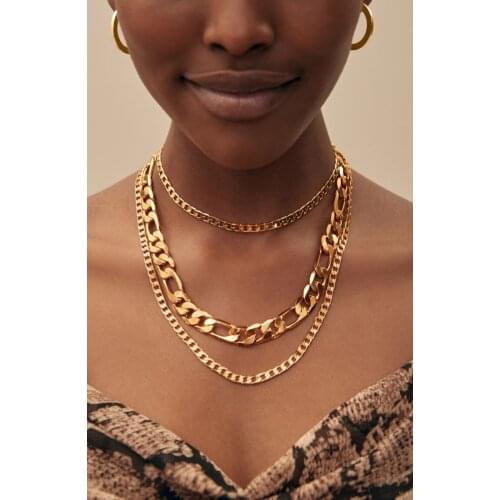 European Punk Hip Hop Heavy Metal Chain Multi-layer Necklace Women Fashion Party Casual Jewelry Accessories Friendship Gift