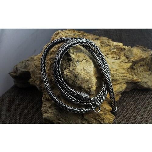 Solid 925 Sterling Thai Silver Chain Mens Necklace Jewelry gift A5243