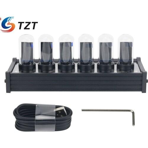 TZT Elekstube IPS Nixie Tube Digital Clock Electronic Calendar 6 Bit LCD Time Photo Display Creative Retro Desk Decoration Gift