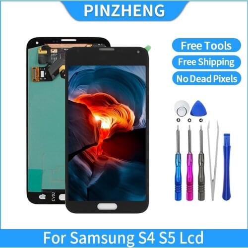 PINZHENG LCD For Samsung Galaxy S4 S5 LCD Touch Screen Display Digitizer Assembly GT i9505 i9500 i9505 G900P G900T G900V Screen