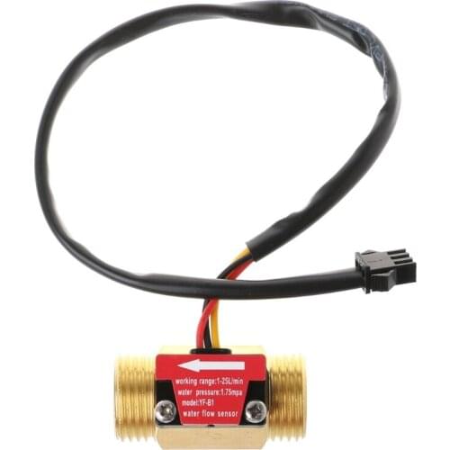 G1/2" Water Flow Hall Sensor Switch Flow Meter 1-25L/min For Industrial Control Valve