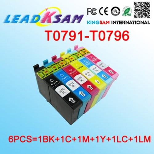 6x Ink cartridge compatible for T0791 T0796 Stylus 1400 1410 1500W PX730WD PX820FWD PX830FWD Printer