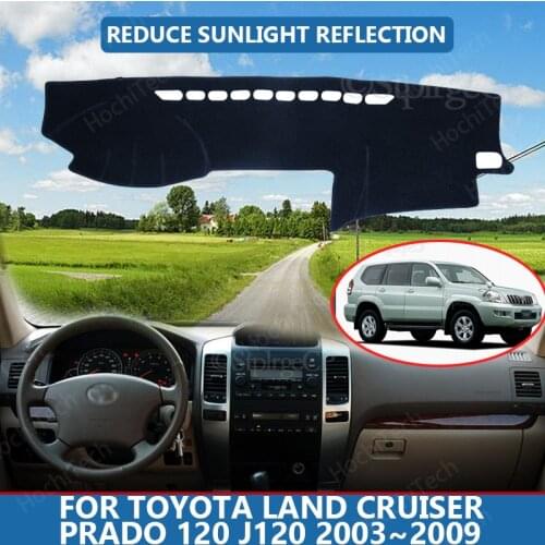 Right Hand Drive High Polyester Fiber Anti-UV Car Dashboard Cover Mat for Toyota Land Cruiser Prado 120 J120 2003~2009 Cover