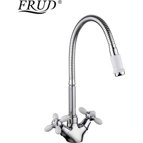FRUD High Quality White Kitchen Faucets 360 Swivel Mixer Zinc Alloy Hot and Cold Water Classic Faucet Sink Tap torneira R43127-7