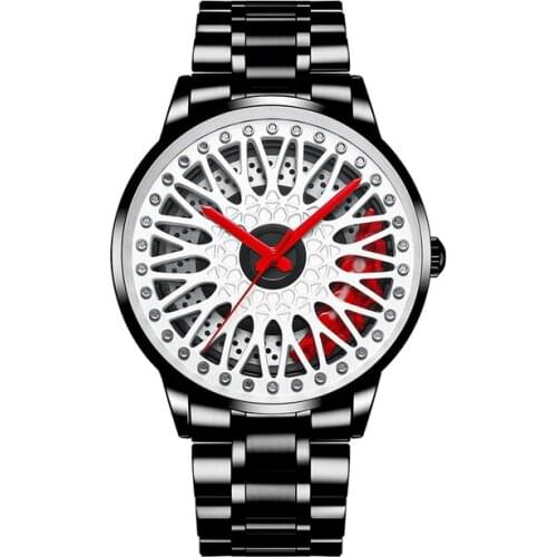 NEKTOM 2025 Fashion Men BBS Caliper Stereo Hollow Design Car Wheel Quartz Movement Watch Sport Luxury Waterproof Male Wristwatch