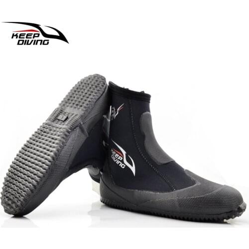 KEEP DIVING 5MM Neoprene Scuba Diving Boots Water Shoes Vulcanization Winter Cold Proof High Upper Warm Fins Spearfishing Shoes