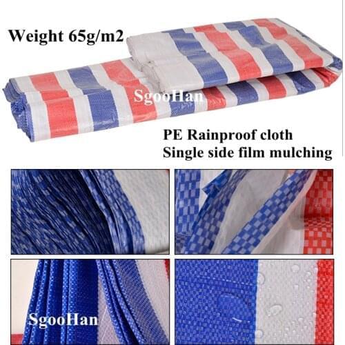 65g/m2 Three-Colors Rainproof Cloth Garden Plant Shed Tarpaulin Sun Shade Sail Dust Cover Ground Sheet Camping Waterproof Cloth