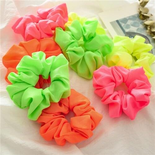 2020 New Arrival Women Scrunchies Elastic Hairband Girls Fashion Hair Ties Ponytail Holders Bright Color Hair Accessories