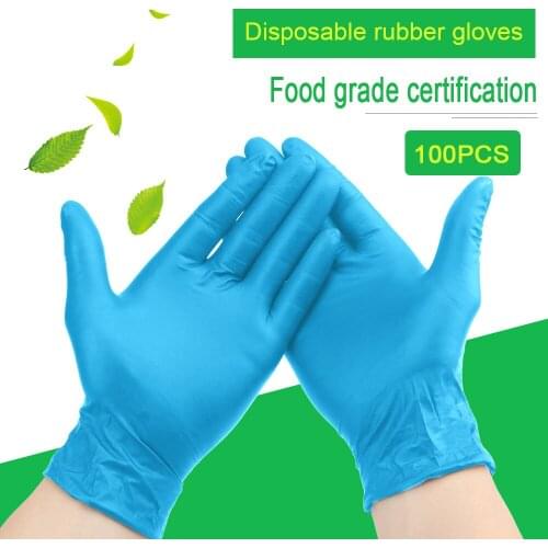 100pcs Disposable Latex Gloves Waterproof Non-slip Garden / Kitchen/ Dishwashing Gloves Thicken Disposable Nitrile Gloves