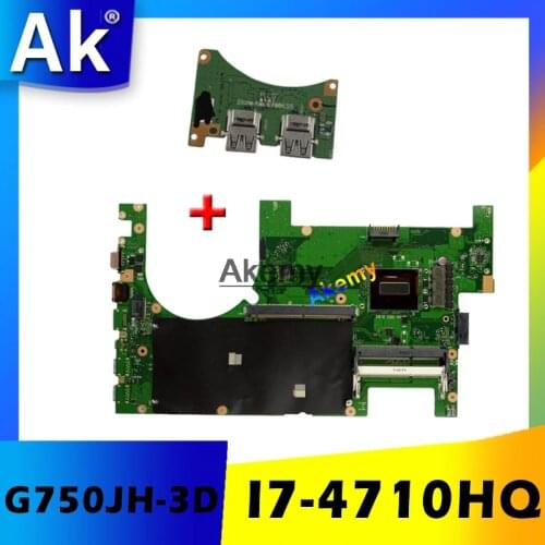 Send board 3D G750JH Motherboard I7-4710HQ For Asus G750 G750J G750JW laptop Motherboard Support