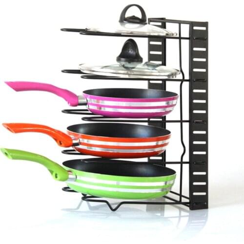 Useful Loop For Kitchen Supplies Thread Stainless Steel Organizer Pan Pot Shelf Accessories Housekeeper Storage Rack Organizers