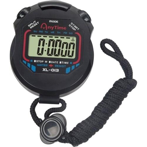 Handheld Digital LCD Chronograph Sports Counter Timer Stop Watch With String Training Sport Running Chronograph Timer Dropship