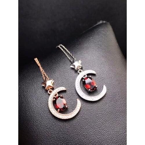 Natural garnet necklace, 925 silver, cheap, two colors, new store specials