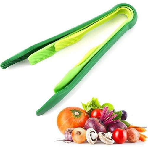 3Pcs/Set Silicone Food Tong Plastic Kitchen Tongs Silicone Non-slip Cooking Clip Clamp BBQ Salad Tools Grill Kitchen Accessories
