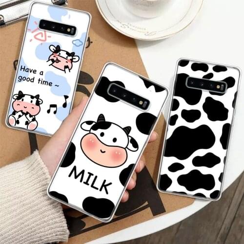Dairy Cattle Cow Speckle Cute Silicon Phone Case For Samsung Galaxy A51 A71 A70 A50 A40 A30 A20E A10S A01 A21 A6 A7 A8 A9 Plus