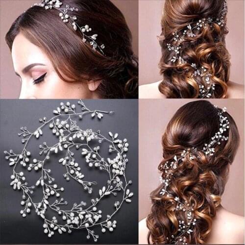 Bridal handmade crystal pearl hair with headdress wedding dress with headdress Wedding accessories