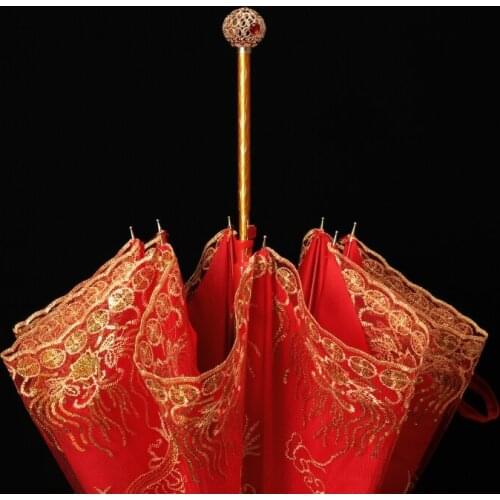 Wedding Lace Umbrella Holder Chinese Clear Vintage Rain Women Umbrella Art Ombrelli Da Pioggia Household Merchandises BL50CS