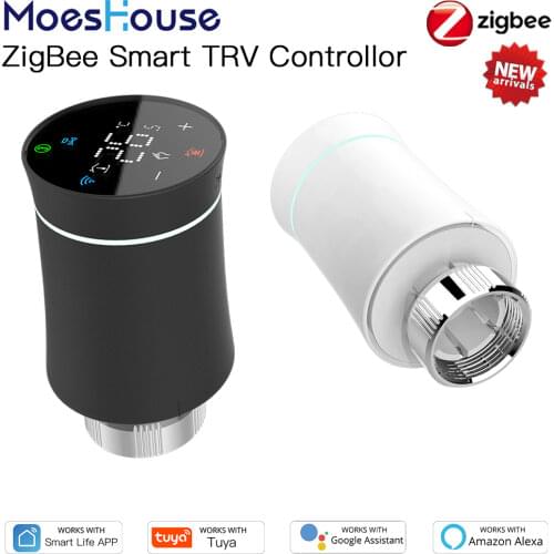 MoesHouse ZigBee Thermostat Tuya Radiator Actuator Valve Smart Programmable TRV Temperature Controller Alexa Voice Control New