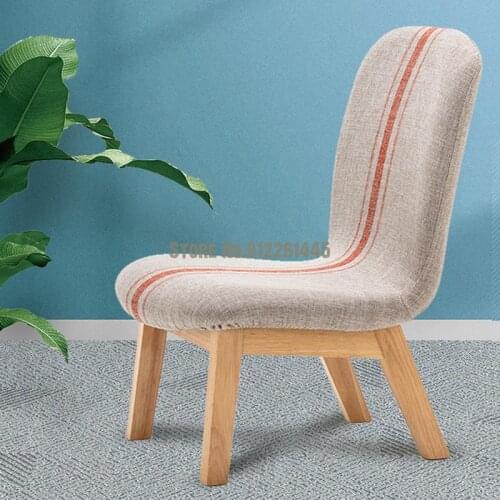 Fabric Small Stool Household Low Stool Bench Shoe Changing Stool Fashion Creative Solid Wood Backrest Small Chair Nursing Chair