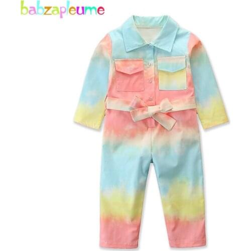 Spring Fall Kids Clothes Fashion Print Cotton Loose Little Girls Jumpsuit Toddler Rompers Children Overalls Baby Clothing BC2028